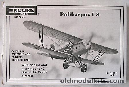 Encore 1/72 Polikarpov I-3, 1014 plastic model kit